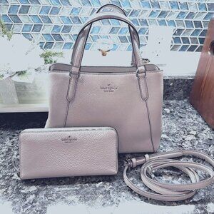 Kate Spade Jackson Medium Triple Compartment Leather Satchel & Matching Wallet